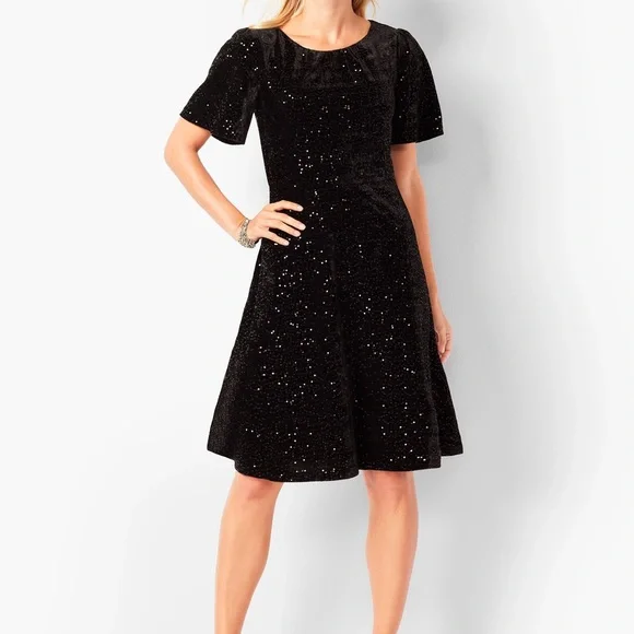 NEW RSVP By Talbots Black Velvet Cocktail Dress NEW RSVP By Talbots Black Velvet Cocktail Dress